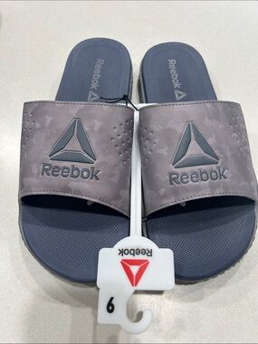 Men’s Reebok flip flop slip on grey sandal